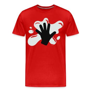Climate Glue Action - Men's Premium Organic T-Shirt - red - Front - Damien (186cm)