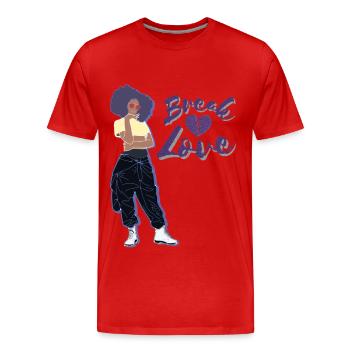 break love - T-shirt bio Premium Homme - rouge - Devant - Damien (186cm)