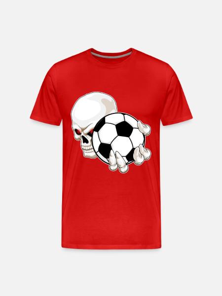 Skull Soccer Player Soccer - Men's Premium Organic T-Shirt - red