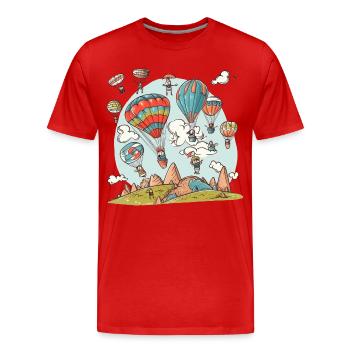 Ballon Doodle - Männer Premium Bio T-Shirt - Rot - Vorne - Damien (186cm)