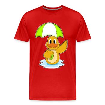 Duck Umbrella - Men's Premium Organic T-Shirt - red - Front - Damien (186cm)