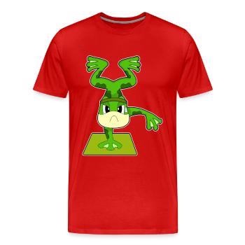 Gymnastique d’entraînement sur le poirier de grenouille - T-shirt bio Premium Homme - rouge - Devant - Damien (186cm)
