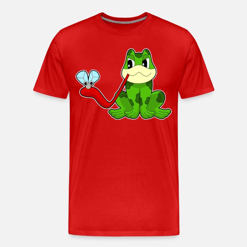 Frosch Fliege - Männer Premium Bio T-Shirt - Rot