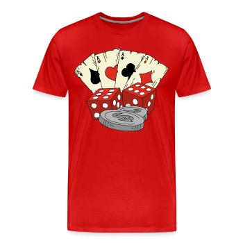 Chance aux jeux - T-shirt bio Premium Homme - rouge - Devant - Damien (186cm)