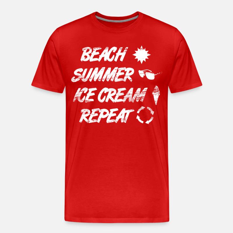 Strand Sommer Eiscreme Wiederholung - Männer Premium Bio T-Shirt - Rot