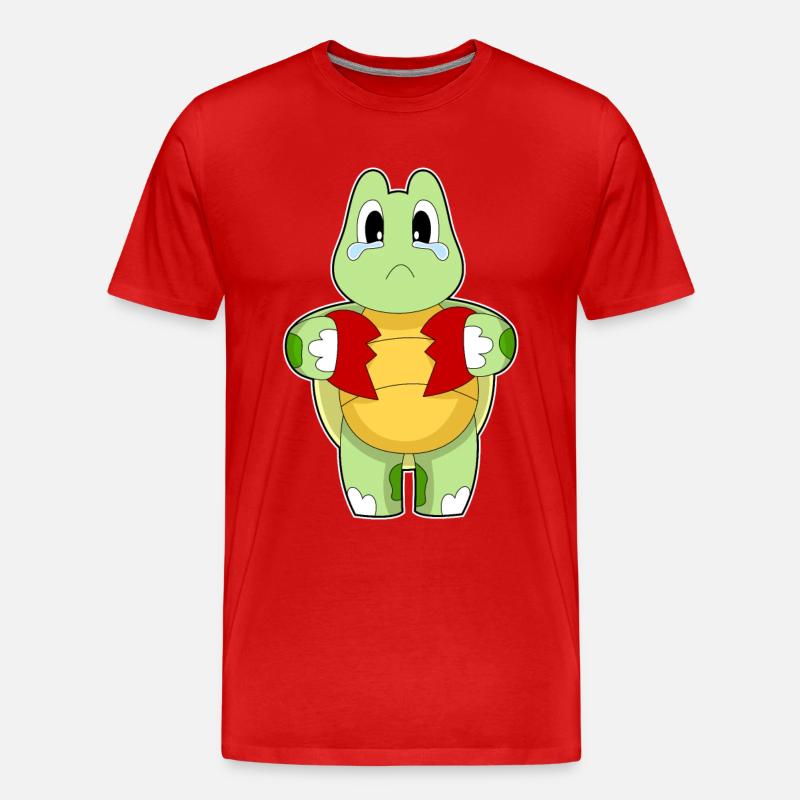 Schildkröte Herz zerbrochen - Männer Premium Bio T-Shirt - Rot