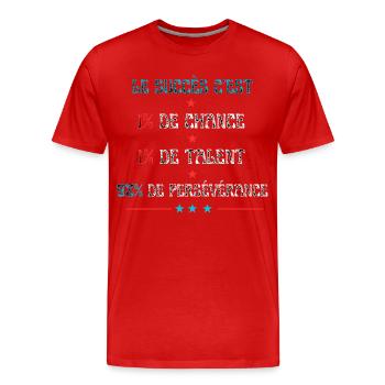 Motivation pour le succés - T-shirt bio Premium Homme - rouge - Devant - Damien (186cm)