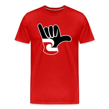 Drapeau maori Shaka - T-shirt bio Premium Homme - rouge - Devant - Damien (186cm)