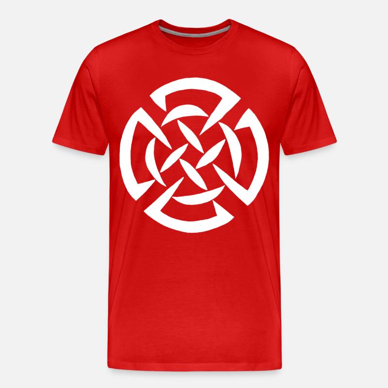 Weißes keltisches Graffiti - Männer Premium Bio T-Shirt - Rot