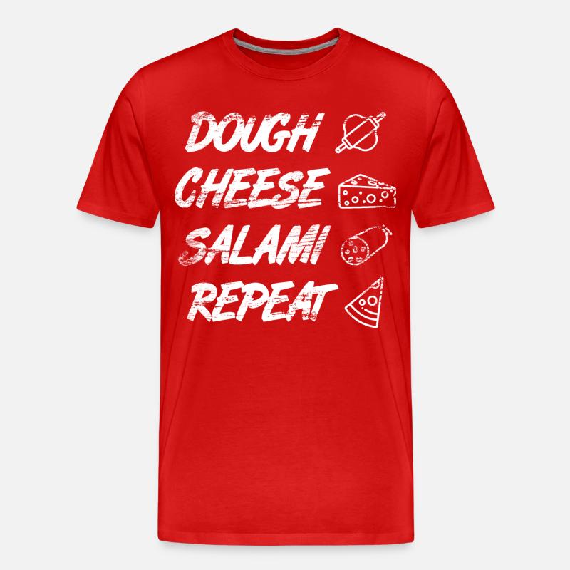 Dough Cheese Salami Repeat - Männer Premium Bio T-Shirt - Rot