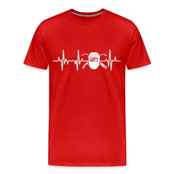 Welder heart palpitations - Men's Premium Organic T-Shirt - red - Front - Damien (186cm)