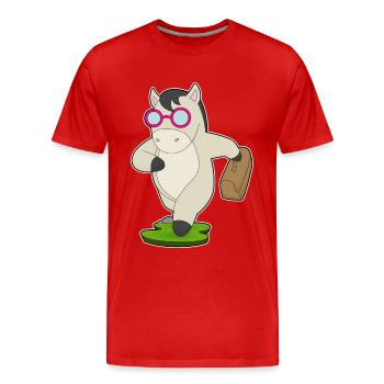 Horse Entrepreneur Briefcase - Men's Premium Organic T-Shirt - red - Front - Damien (186cm)