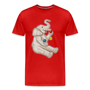 Jongleur éléphant jongleur - T-shirt bio Premium Homme - rouge - Devant - Damien (186cm)