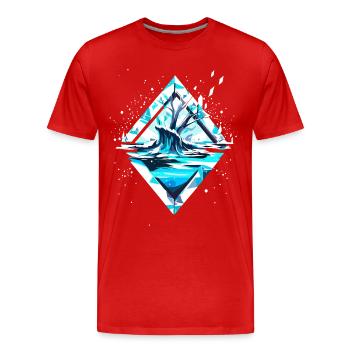 Paysage hivernal de cristal de glace de neige - T-shirt bio Premium Homme - rouge - Devant - Damien (186cm)