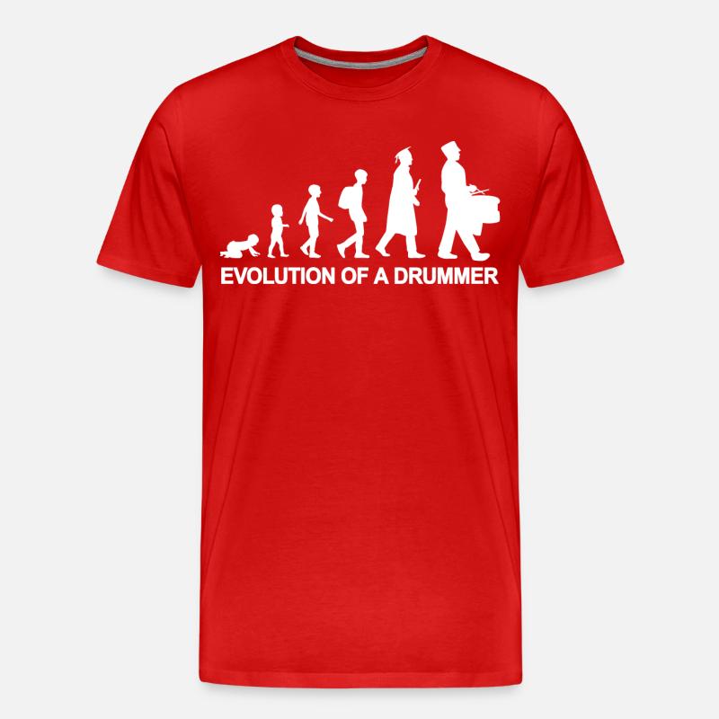 Trommler Evolution - Männer Premium Bio T-Shirt - Rot
