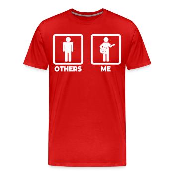 Figurine Banjo Stick - T-shirt bio Premium Homme - rouge - Devant - Damien (186cm)