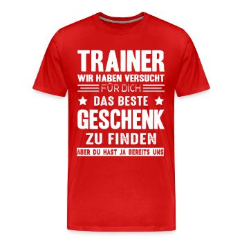 Bester Trainer Geschenk Spruch Lustig Mannschaft - Männer Premium Bio T-Shirt - Rot - Vorne - Damien (186cm)
