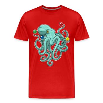 Jongleur de poulpe jongleur - T-shirt bio Premium Homme - rouge - Devant - Damien (186cm)