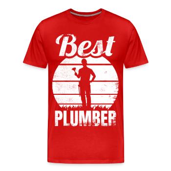 Meilleur mécanicien d’usine - T-shirt bio Premium Homme - rouge - Devant - Damien (186cm)