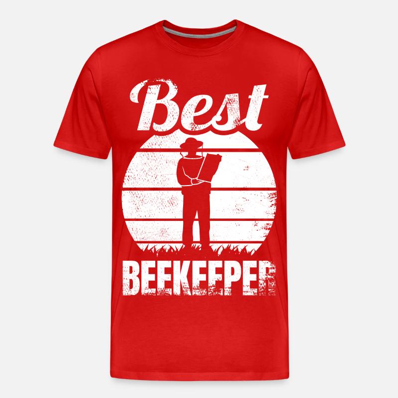 Lustiger Imker - Männer Premium Bio T-Shirt - Rot
