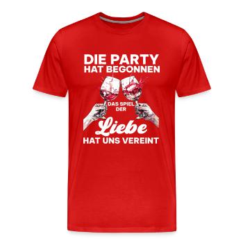 Junggesellenabschied Hochzeit Liebe Spruch - Männer Premium Bio T-Shirt - Rot - Vorne - Damien (186cm)