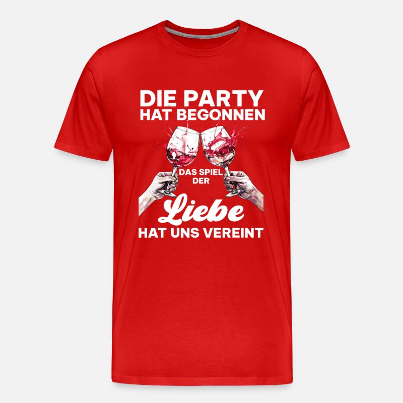 Junggesellenabschied Hochzeit Liebe Spruch - Männer Premium Bio T-Shirt - Rot