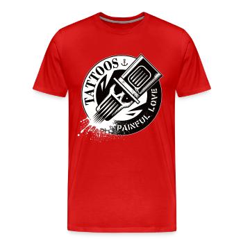 TATTOOS PAINFUL LOVE - Men's Premium Organic T-Shirt - red - Front - Damien (186cm)