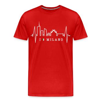 Mailand Skyline Italien Herzschlag Fan Love Milano - Männer Premium Bio T-Shirt - Rot - Vorne - Damien (186cm)