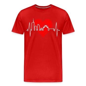 Mailand Skyline Italien Herzschlag Fan Love Milano - Männer Premium Bio T-Shirt - Rot - Vorne - Damien (186cm)