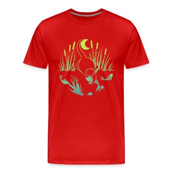 Prise de minuit - T-shirt bio Premium Homme - rouge - Devant - Damien (186cm)