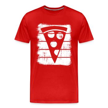 Tranche de pizza - T-shirt bio Premium Homme - rouge - Devant - Damien (186cm)