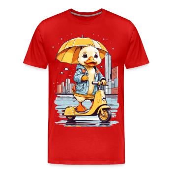 Canard au rouleau - T-shirt bio Premium Homme - rouge - Devant - Damien (186cm)