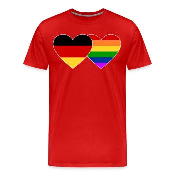Drapeau arc-en-ciel de l’Allemagne - T-shirt bio Premium Homme - rouge - Devant - Damien (186cm)
