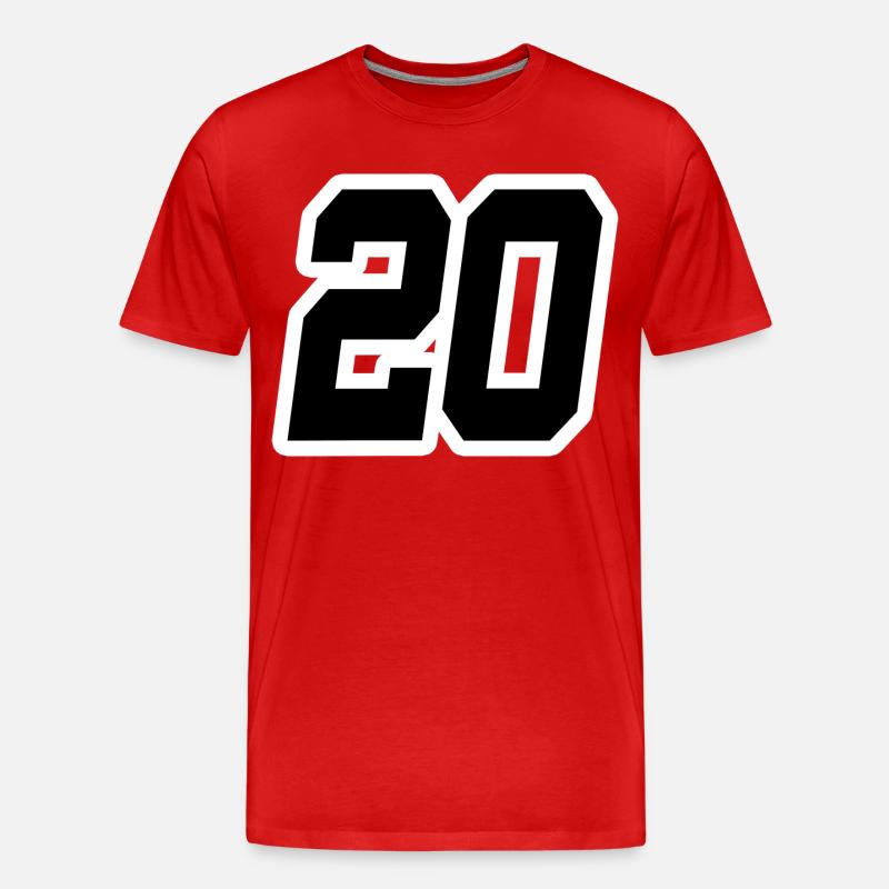 Nummer zwanzig 20 - Männer Premium Bio T-Shirt - Rot