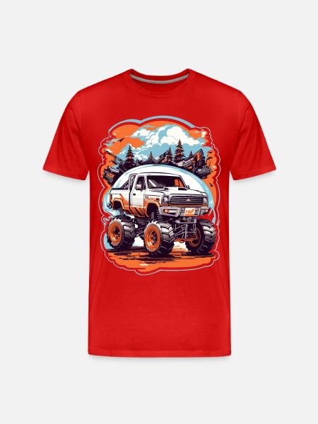 Monstertruck - Männer Premium Bio T-Shirt - Rot