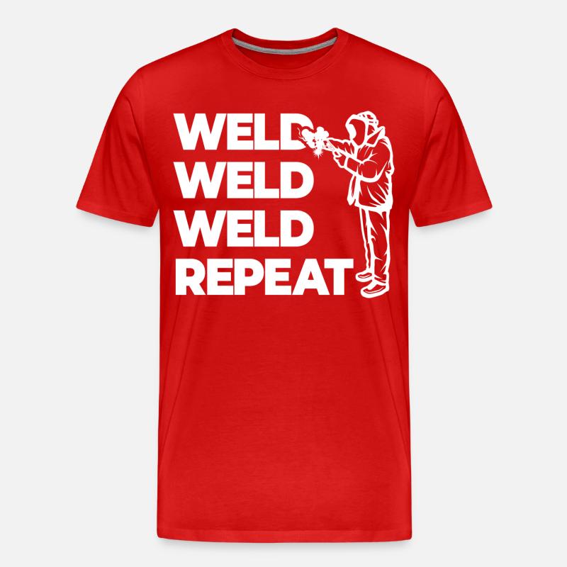 Weld Weld Weld Repeat - Männer Premium Bio T-Shirt - Rot