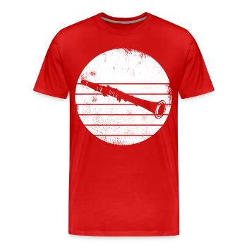 Esquisse de clarinette - T-shirt bio Premium Homme - rouge - Devant - Damien (186cm)