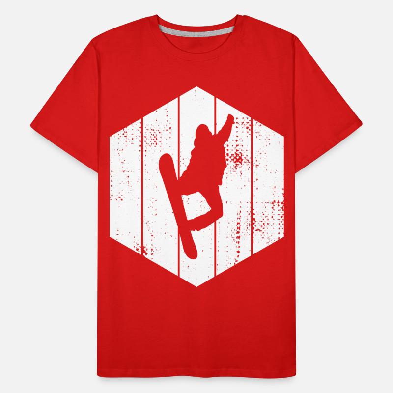 Snowboarder Drawing Men's Premium Organic T-Shirt