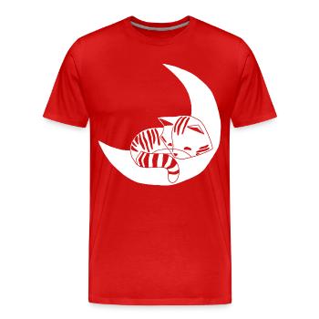 Whimsical kitten - Men's Premium Organic T-Shirt - red - Front - Damien (186cm)