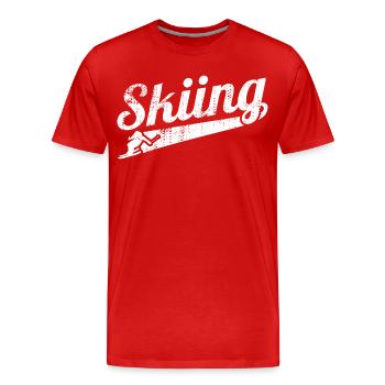 Skieur de compétition - T-shirt bio Premium Homme - rouge - Devant - Damien (186cm)