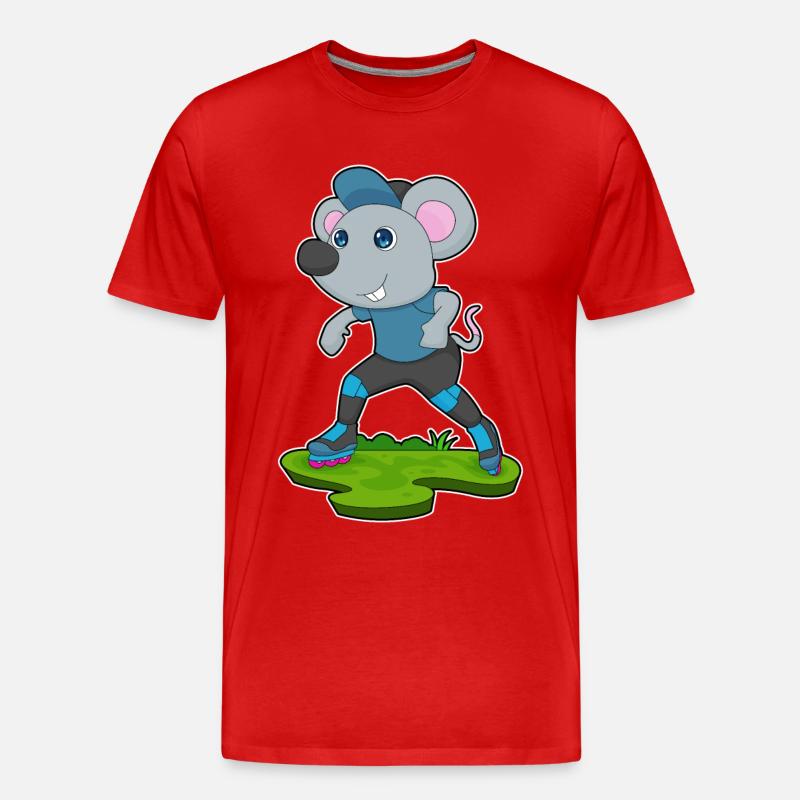 Maus Inline skating Inline skates - Männer Premium Bio T-Shirt - Rot