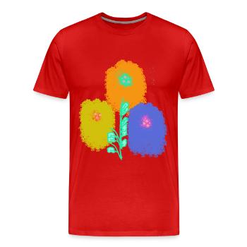 Summer, Garden, Flowers, Blossoms, Gardening, Hobby Gardeners - Men's Premium Organic T-Shirt - red - Front - Damien (186cm)