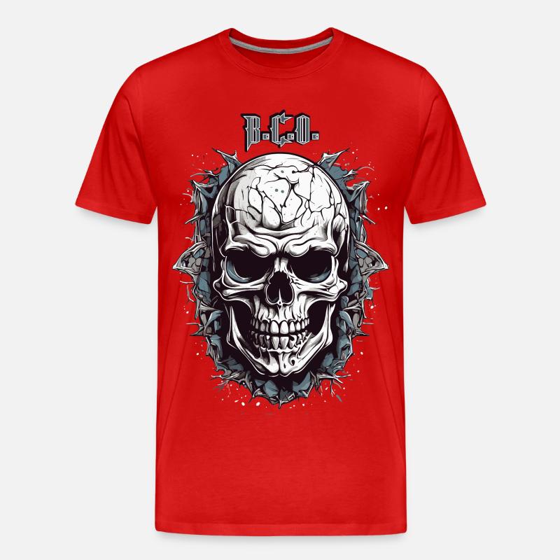 Totenkopf B.C.O - Männer Premium Bio T-Shirt - Rot