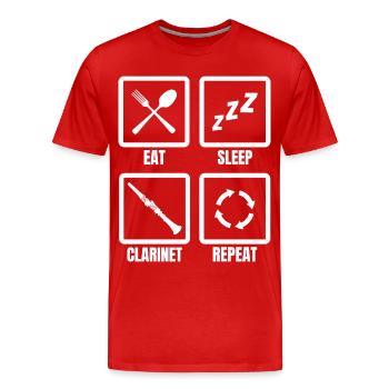 Eat Sleep Clarinet Repeat - Men's Premium Organic T-Shirt - red - Front - Damien (186cm)