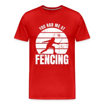You had me fencing - Men's Premium Organic T-Shirt - red - Front - Damien (186cm)