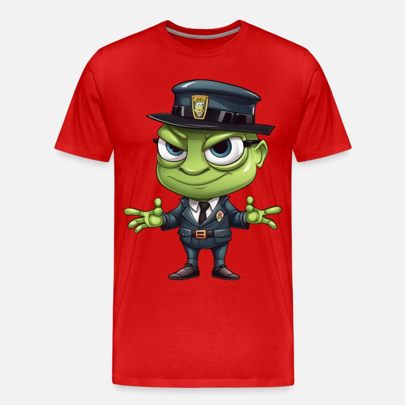 Grasshopper Polizei - Männer Premium Bio T-Shirt - Rot