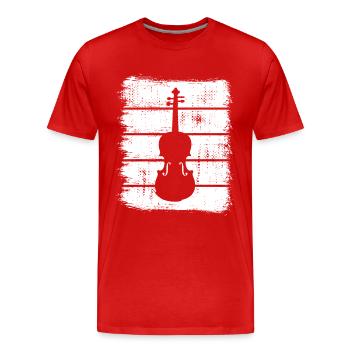 Violine - Männer Premium Bio T-Shirt - Rot - Vorne - Damien (186cm)