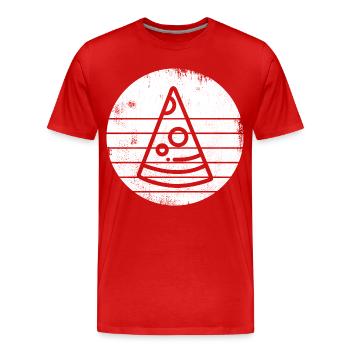 Pizza - T-shirt bio Premium Homme - rouge - Devant - Damien (186cm)