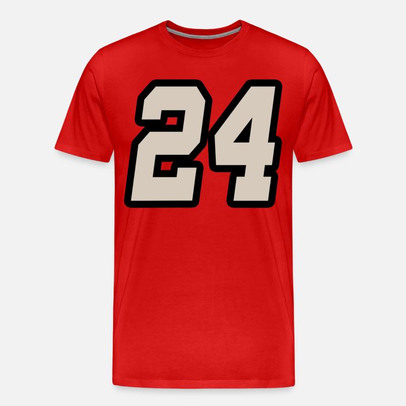 Nummer vierundzwanzig 24 - Männer Premium Bio T-Shirt - Rot
