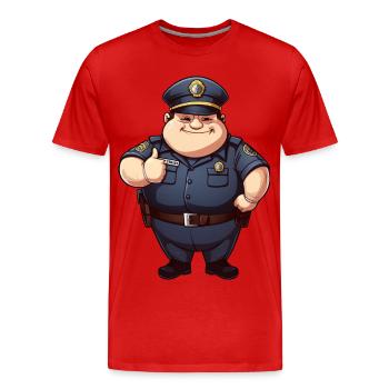 gros policier - T-shirt bio Premium Homme - rouge - Devant - Damien (186cm)
